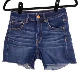 AMERICAN EAGLE OUTFITTERS Hi-Rise Shortie Shorts Super Stretch Size 2